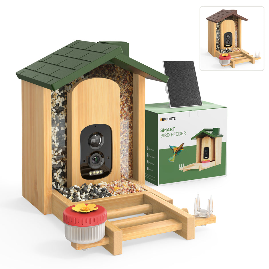 Smart Bird Feeder with Built-In Camera, Solar Panel & Bird Watching Monitoring System| TE-PET01